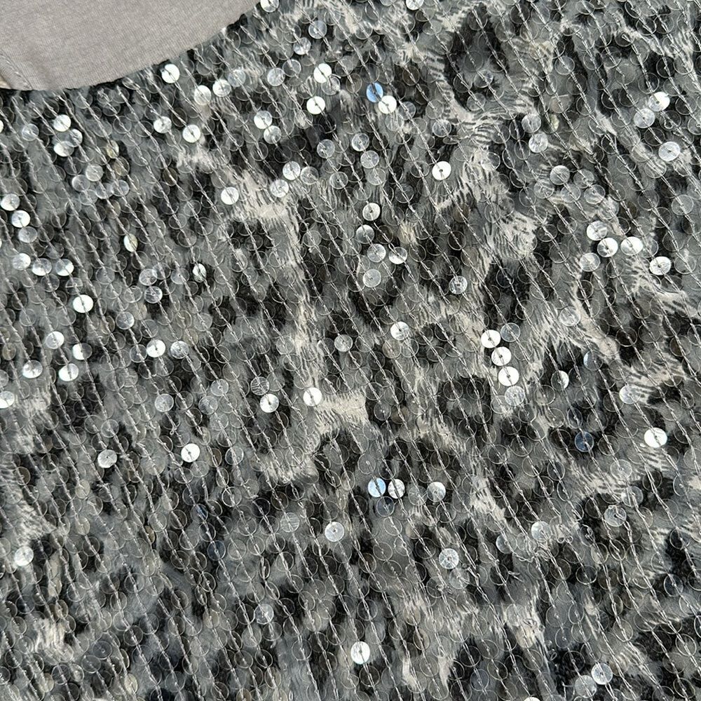 Matty M silver sequence, scoop neck tank top |size large | WA-1589 - Picture 3 of 8